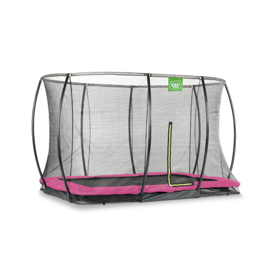 Trampoline enterré EXIT Silhouette 214x305cm avec filet de sécurité - rose