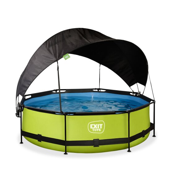 Piscine EXIT Lime ø300x76cm avec pompe filtrante et voile d'ombrage - vert