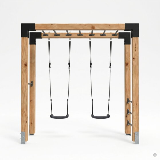 EXIT Linea Robust 110 Barre de singe en bois avec balançoire double