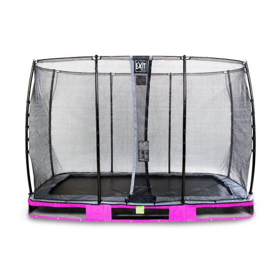 Trampoline enterré EXIT Elegant de 214x366cm avec filet de sécurité Economy - violet