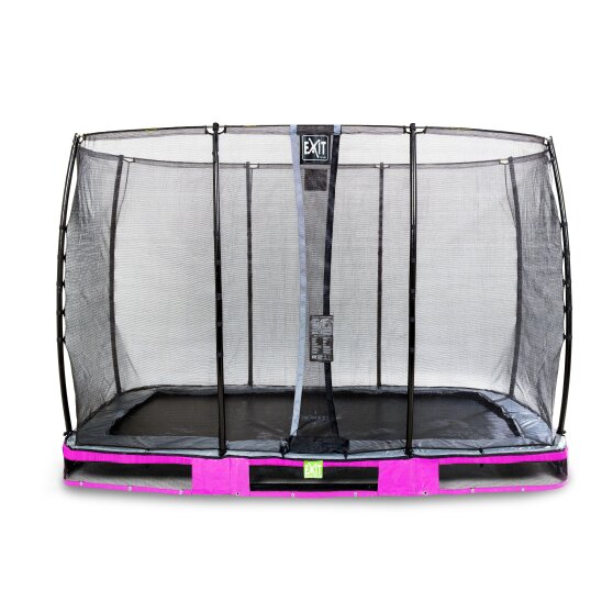 Trampoline enterré EXIT Elegant de 214x366cm avec filet de sécurité Economy - violet