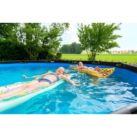 Piscine EXIT Wood ø488x122cm avec pompe filtrante - marron