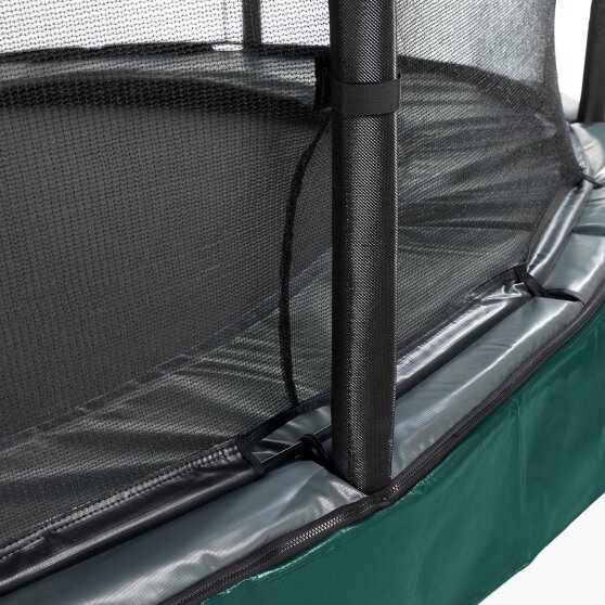 Trampoline enterré EXIT Elegant Premium de 244x427cm avec filet de sécurité Deluxe - vert