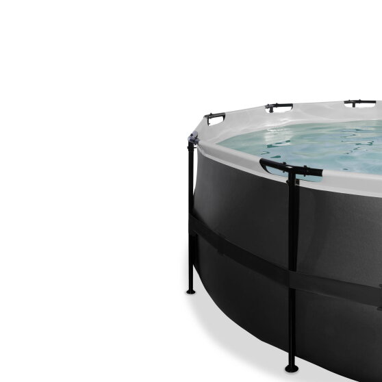 Piscine EXIT Black Leather ø427x122cm avec pompe filtrante à sable - noir