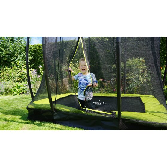 Trampoline enterré EXIT Silhouette 153x214cm avec filet de sécurité - vert