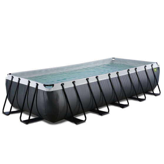 Piscine EXIT Black Leather 540x250x100cm avec pompe filtrante &agrave; sable - noir