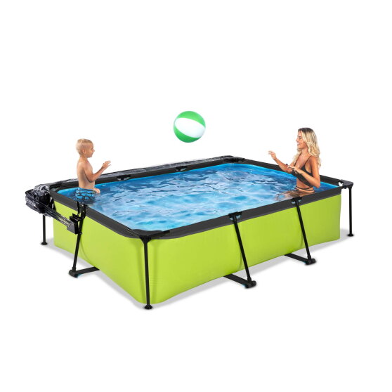 Piscine EXIT Lime 300x200x65cm avec pompe filtrante et d&ocirc;me - vert