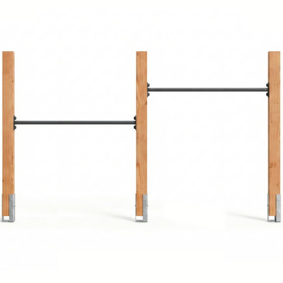 Barre fixe double en bois EXIT Linea Robust 110