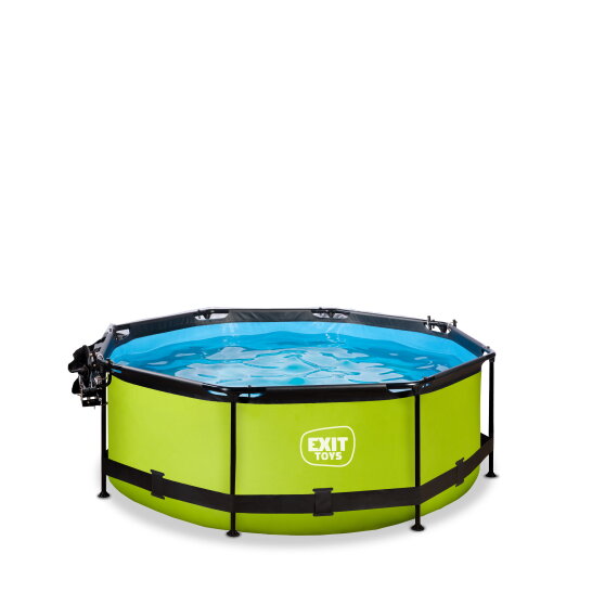 Piscine EXIT Lime ø244x76cm avec pompe filtrante et dôme et voile d'ombrage - vert