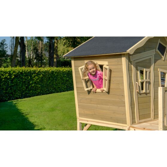 Maisonnette en bois EXIT Crooky 700 - gris-beige