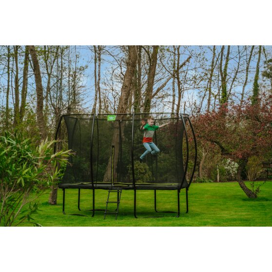 Trampoline EXIT Silhouette 244x366cm avec échelle - noir