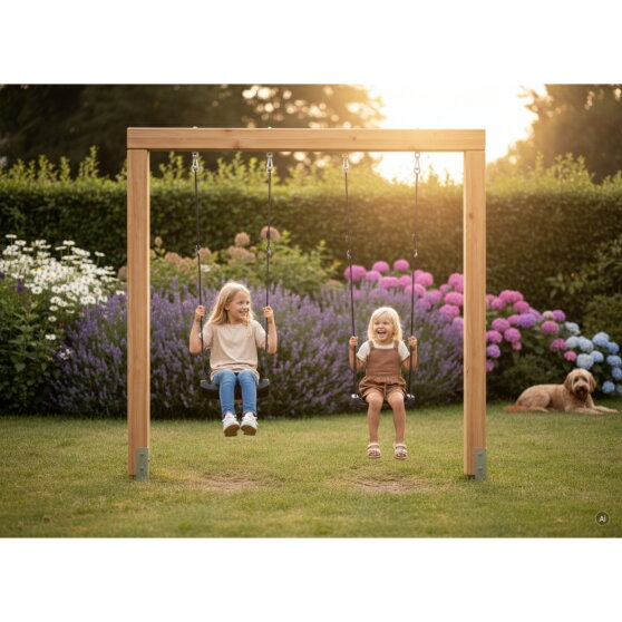 EXIT Linea Massiv 140 Balançoire double en bois