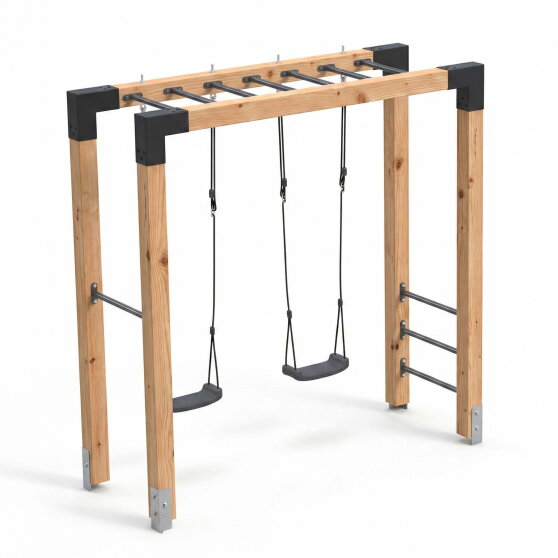 EXIT Linea Robust 110 Barre de singe en bois avec balan&ccedil;oire double