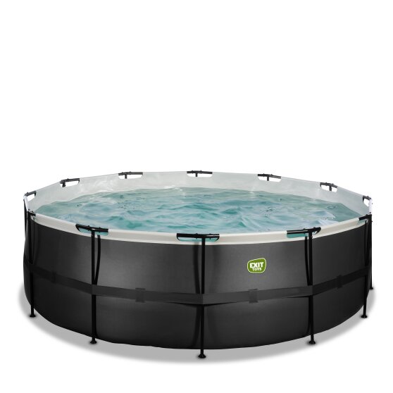 Piscine EXIT Black Leather ø427x122cm avec pompe filtrante - noir