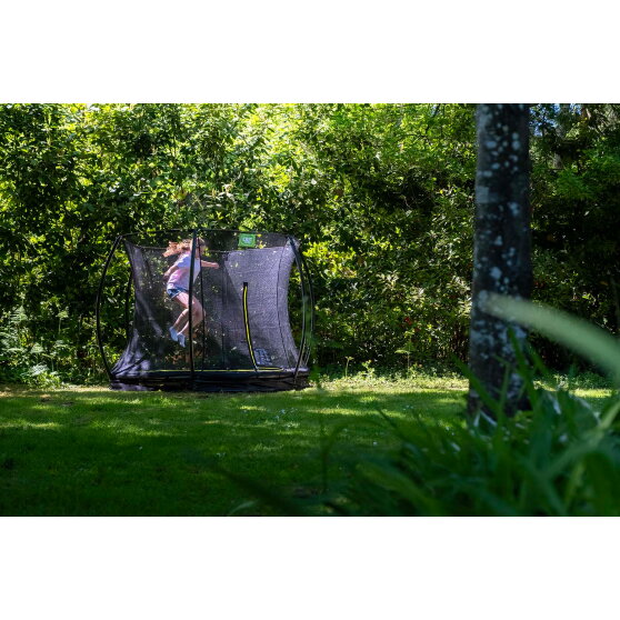 Trampoline enterré EXIT Silhouette ø244cm avec filet de sécurité - vert
