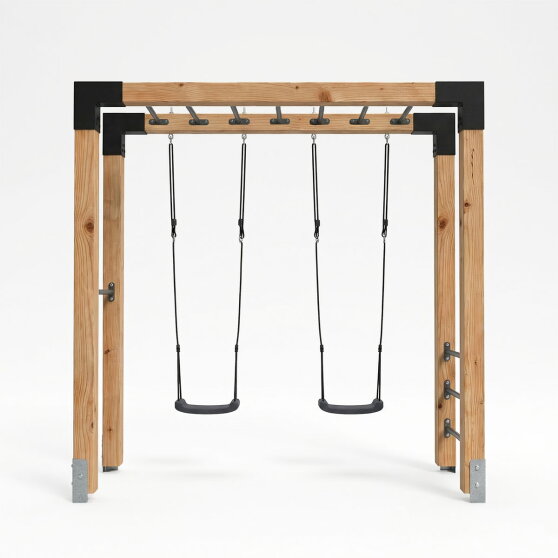 EXIT Linea Robust 110 Barre de singe en bois avec balan&ccedil;oire double