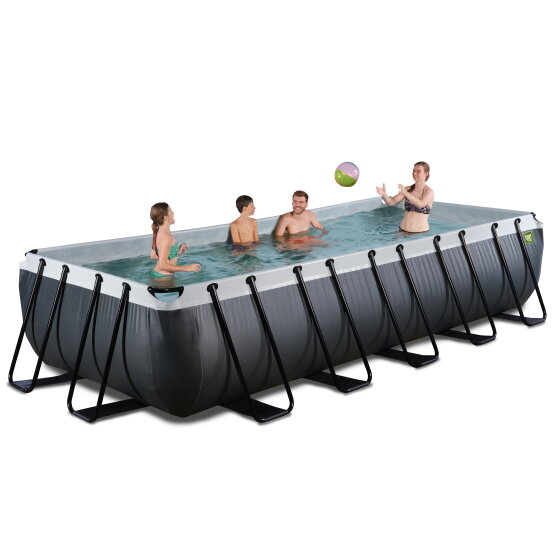 Piscine EXIT Black Leather 540x250x100cm avec pompe filtrante à sable - noir