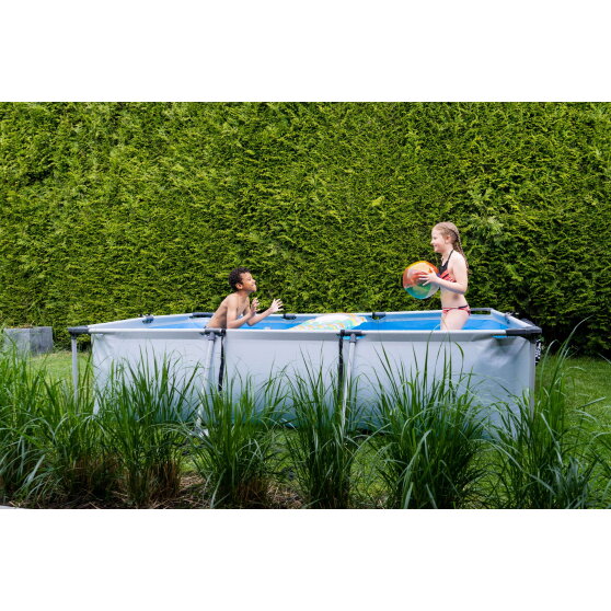 Piscine EXIT Soft Grey 300x200x65cm avec pompe filtrante - gris