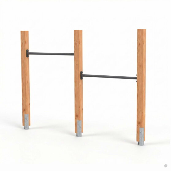 Barre fixe double en bois EXIT Linea 85