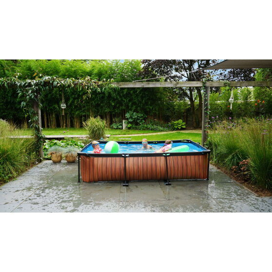 Piscine EXIT Stone 300x200x65cm avec pompe filtrante - grise
