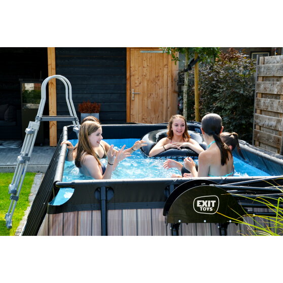 Piscine EXIT Black Leather 400x200x100cm avec pompe filtrante - noir