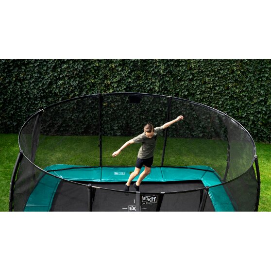 Trampoline EXIT Supreme groundlevel 244x427cm avec filet de sécurité - noir