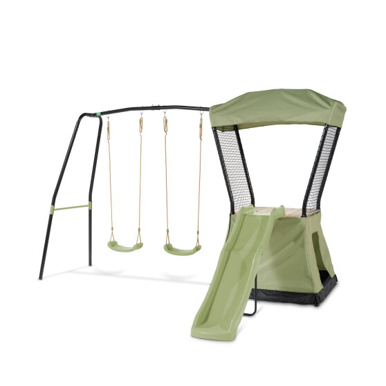 Aire de jeux avec toboggan et double balan&ccedil;oire EXIT Ivy