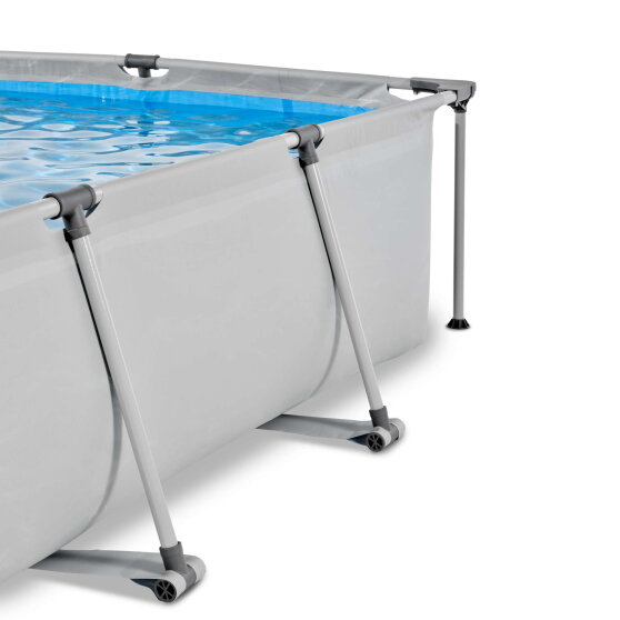 Piscine EXIT Soft Grey 300x200x65cm avec pompe filtrante et d&ocirc;me - gris