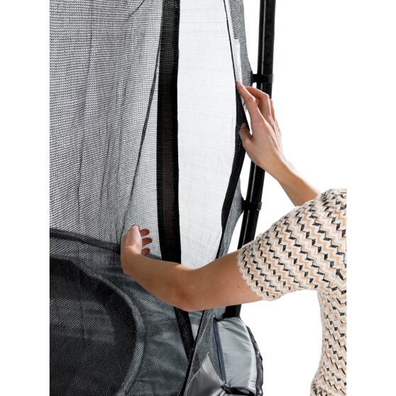 Trampoline EXIT Elegant de 214x366cm avec filet de sécurité Economy - gris