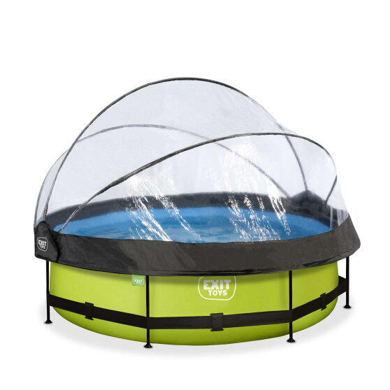 Piscine EXIT Lime ø300x76cm avec pompe filtrante et dôme - vert