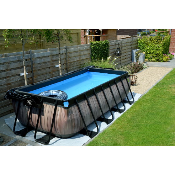 Piscine EXIT Black Leather 400x200x100cm avec pompe filtrante - noir