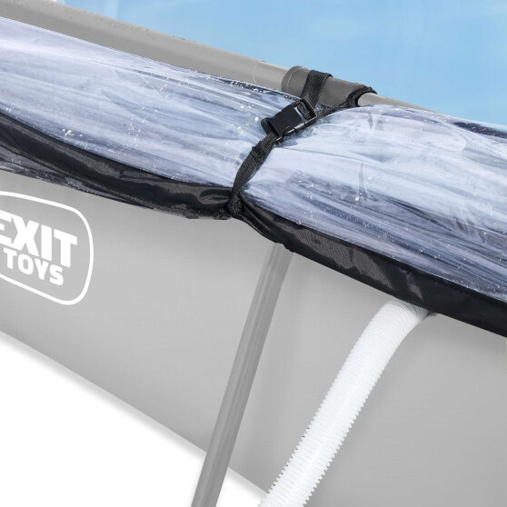 Piscine EXIT Soft Grey 300x200x65cm avec pompe filtrante et d&ocirc;me - gris