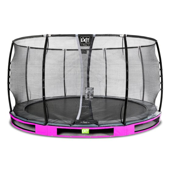 Trampoline enterré EXIT Elegant Premium ø427cm avec filet de sécurité Deluxe - violet