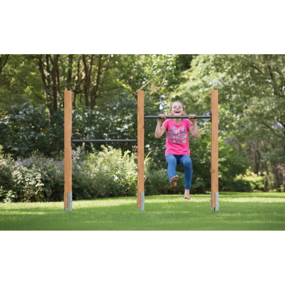 Barre fixe double en bois EXIT Linea Robust 110