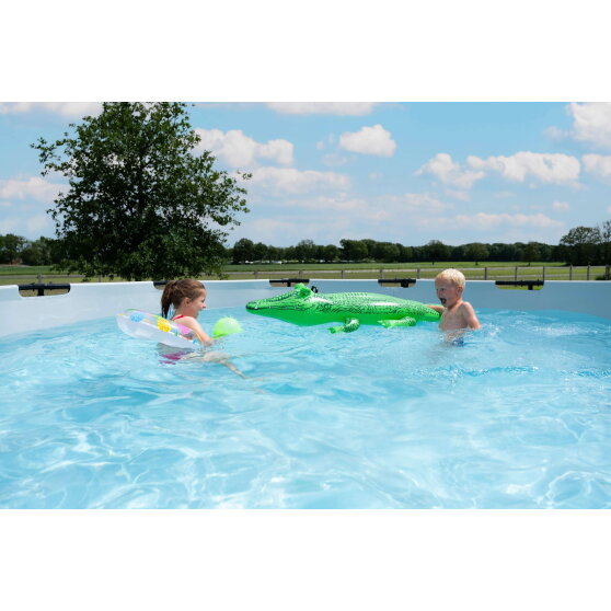 Piscine EXIT Stone &oslash;450x122cm avec pompe filtrante - grise