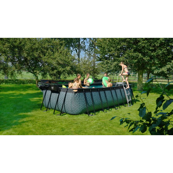 Piscine EXIT Stone 540x250x122cm avec pompe filtrante - grise
