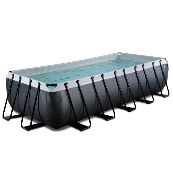 Piscine EXIT Black Leather 540x250x122cm avec pompe filtrante à sable - noir