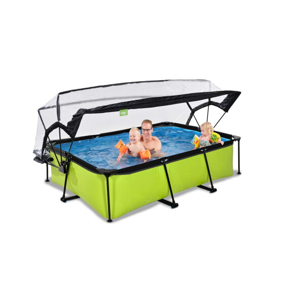 Piscine EXIT Lime 220x150x65cm avec pompe filtrante et dôme - vert