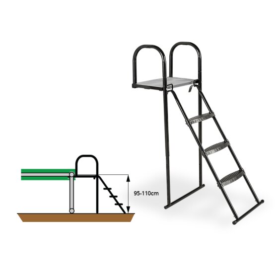 Plateforme EXIT Trampoline avec échelle pour hauteur de cadre de trampoline entre 95-110cm