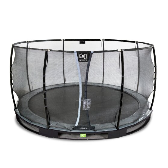 Trampoline enterré EXIT Elegant Premium ø427cm avec filet de sécurité Deluxe - noir