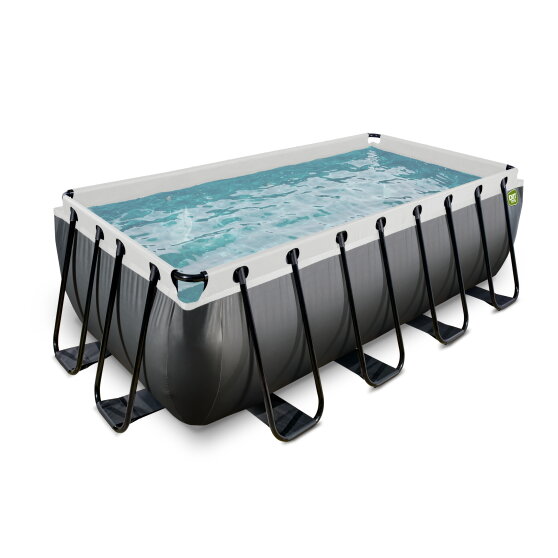 Piscine EXIT Black Leather 400x200x122cm avec pompe filtrante - noir