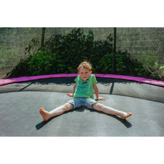 Trampoline enterré EXIT Silhouette ø366cm avec filet de sécurité - rose
