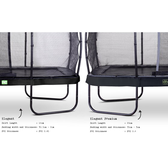 Trampoline EXIT Elegant Premium ensemble complet 244x427cm - noir