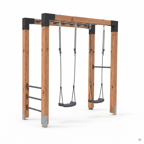 EXIT Linea Robust 110 Barre de singe en bois avec balançoire double