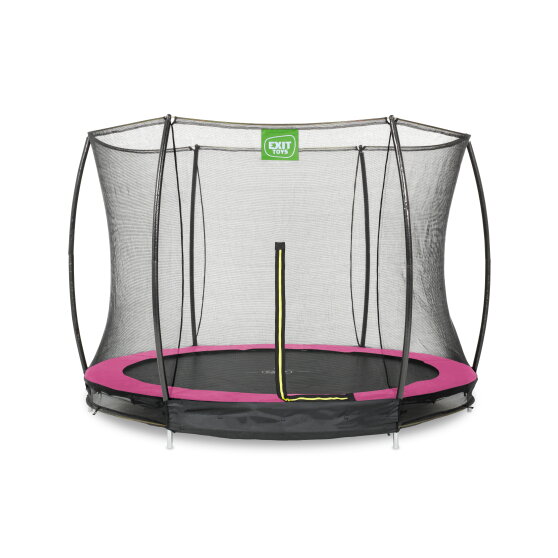 Trampoline enterré EXIT Silhouette ø244cm avec filet de sécurité - rose