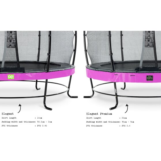 Trampoline EXIT Elegant Premium ø366cm avec filet de sécurité Deluxe - violet