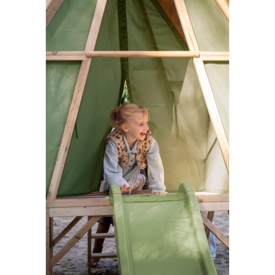 Maisonnette avec toboggan et cuisine EXIT Yuki 350