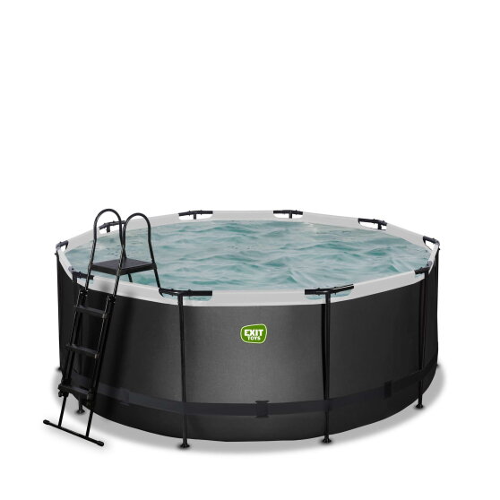 Piscine EXIT Black Leather &oslash;360x122cm avec pompe filtrante - noir