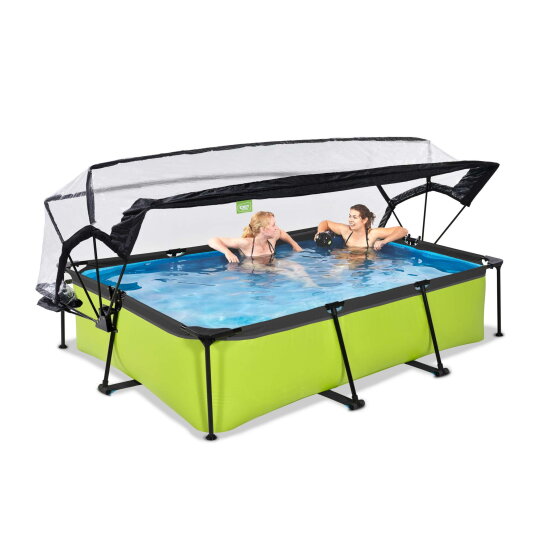 Piscine EXIT Lime 300x200x65cm avec pompe filtrante et d&ocirc;me - vert