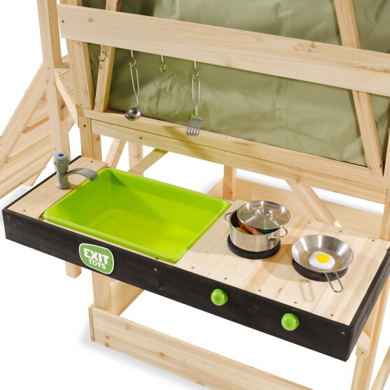 Maisonnette avec toboggan et cuisine EXIT Yuki 350